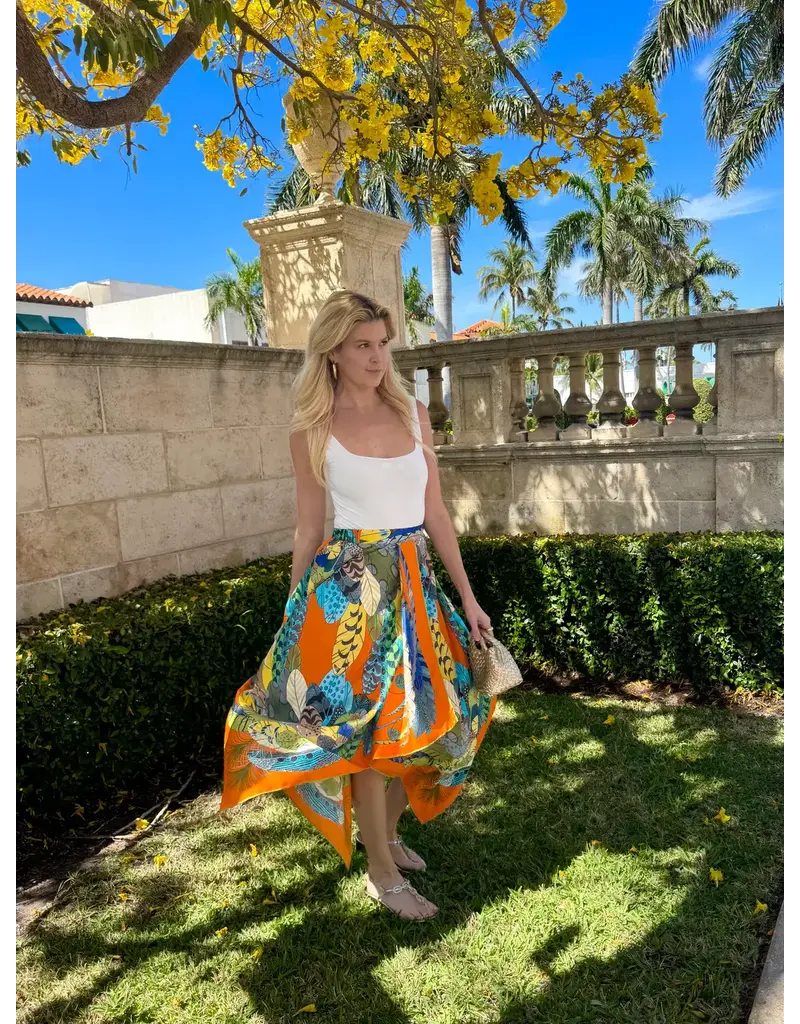 Stacy Bradley Orange Feather skirt S/M