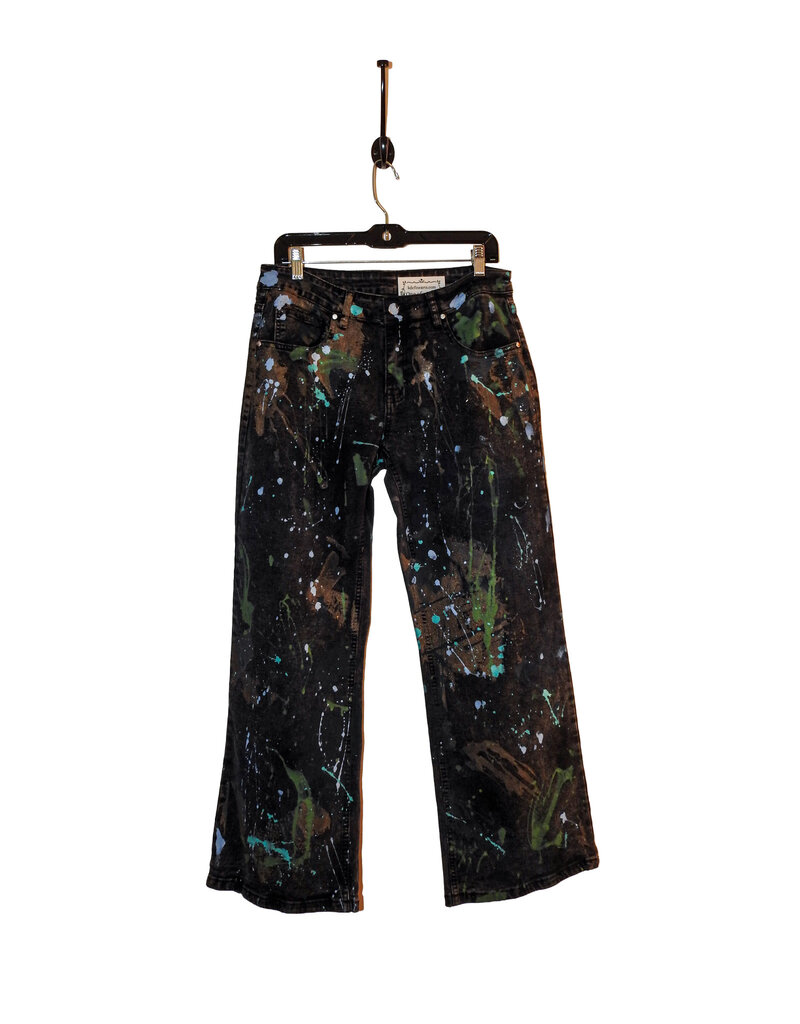 Kathleen Cook KC01-Black Jeans with Paint Size 11