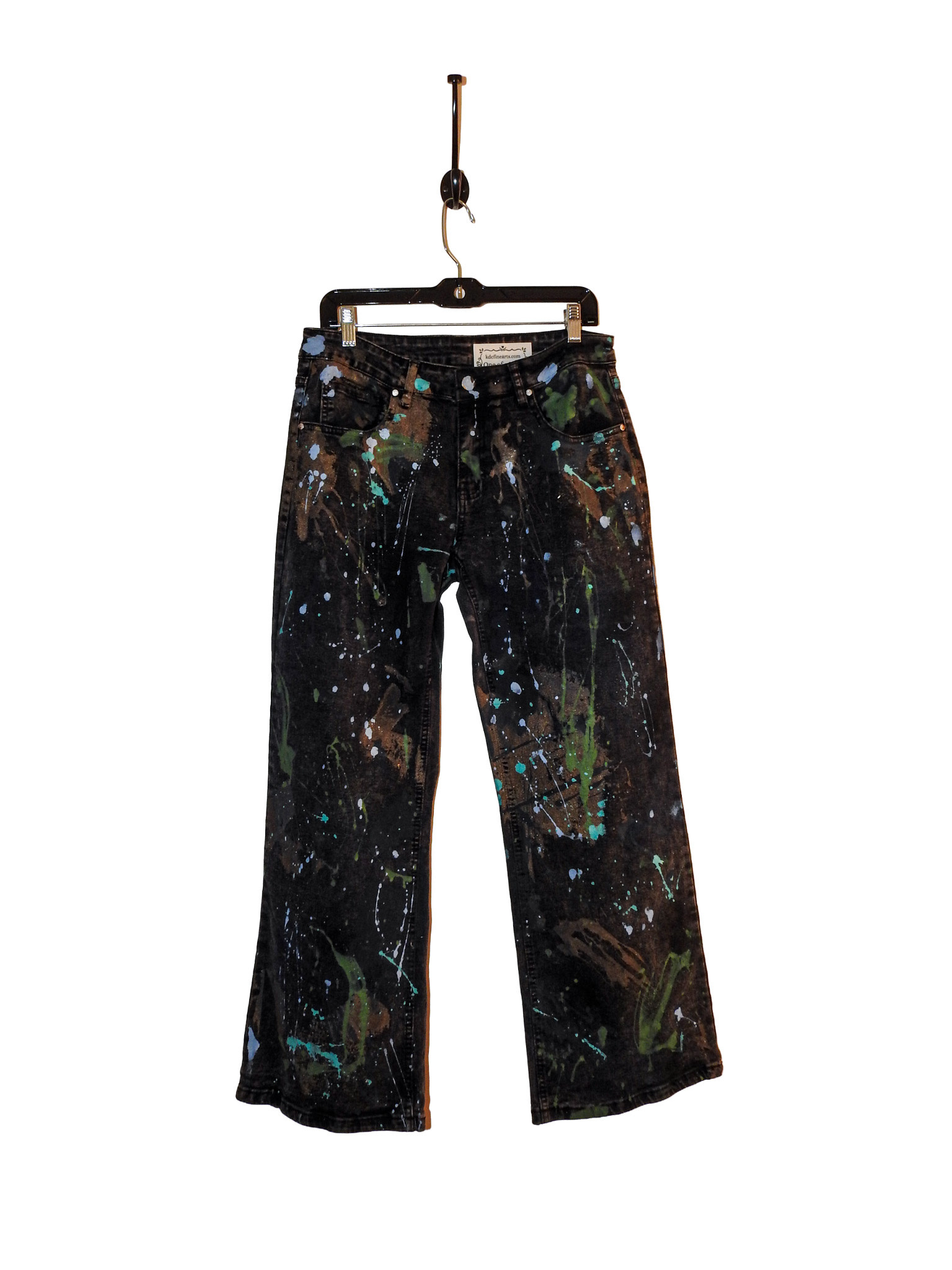 Kathleen Cook KC01-Black Jeans with Paint Size 11