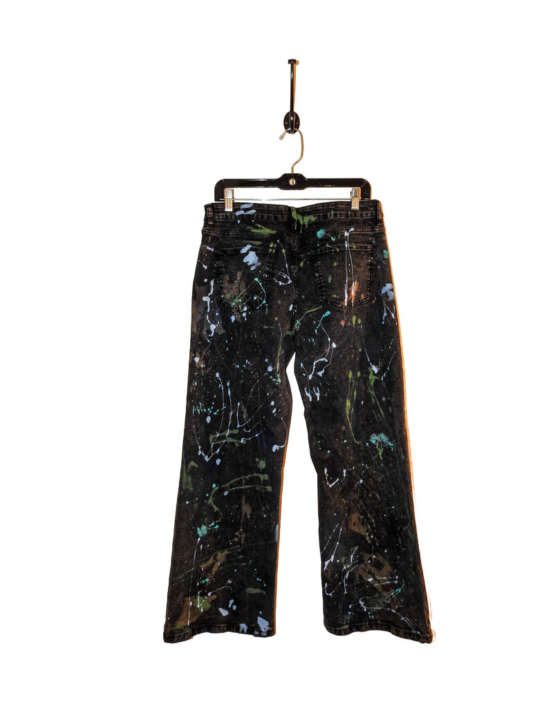 Kathleen Cook KC01-Black Jeans with Paint Size 11