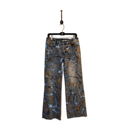 Kathleen Cook KC04-Light Blue Jeans with Gold Paint size 7/28