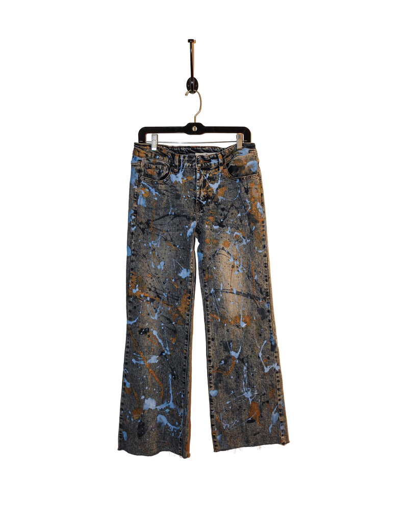 Kathleen Cook KC04-Light Blue Jeans with Gold Paint size 7/28