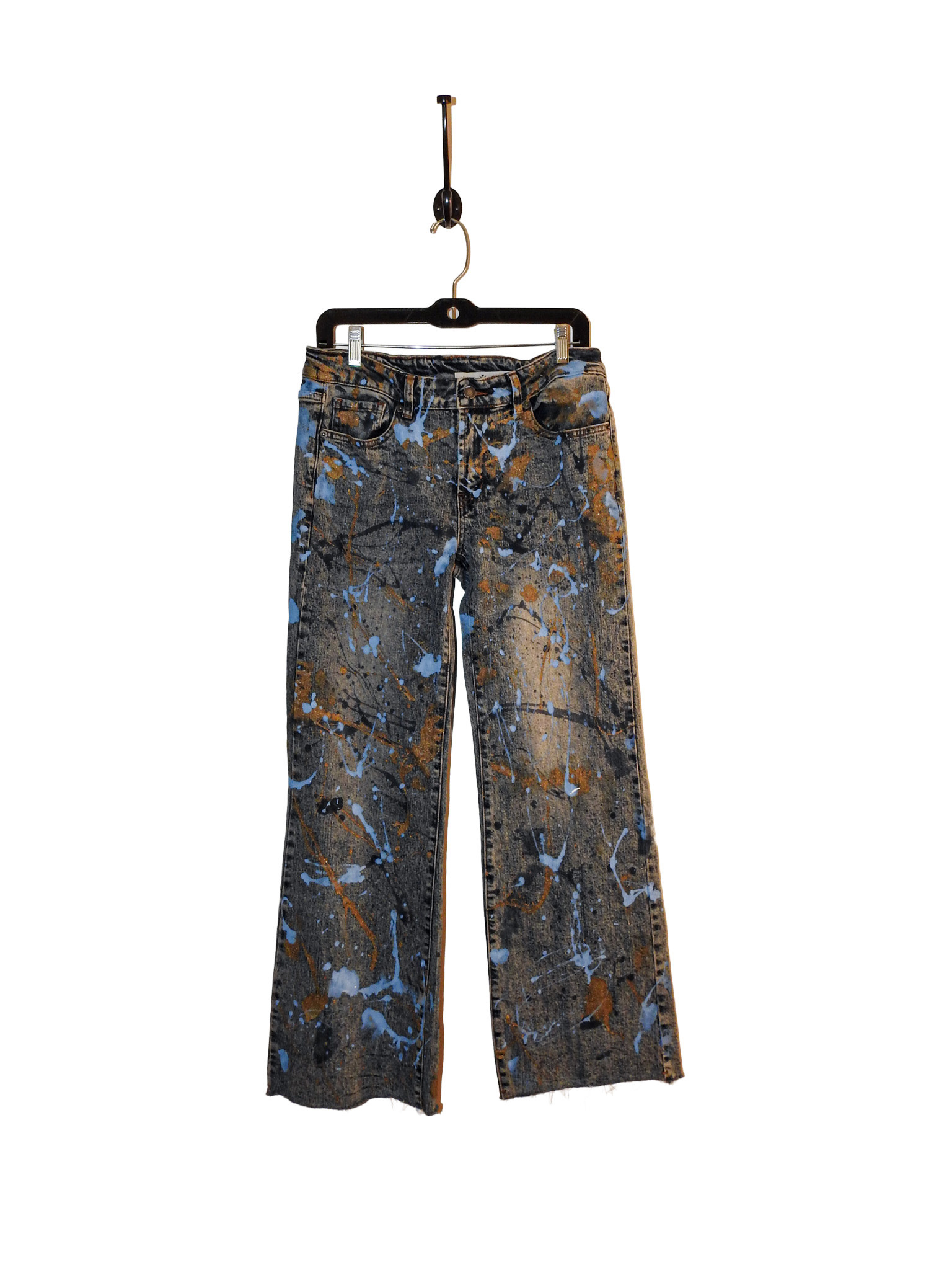 Kathleen Cook KC04-Light Blue Jeans with Gold Paint size 7/28