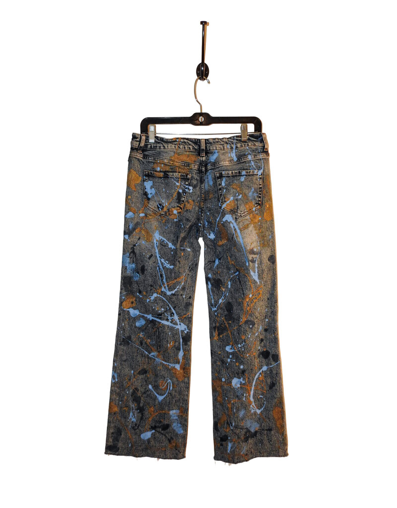 Kathleen Cook KC04-Light Blue Jeans with Gold Paint size 7/28