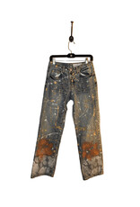 Kathleen Cook KC07-Blue Jeans with White Flower Hem Size 7/28