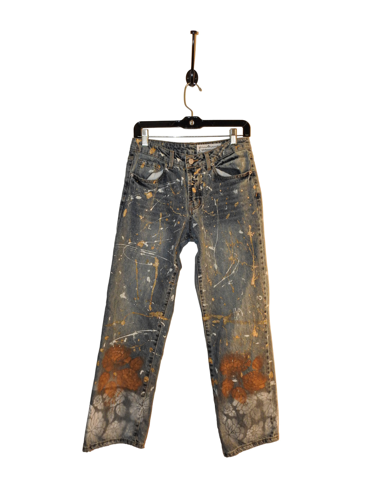 Kathleen Cook KC07-Blue Jeans with White Flower Hem Size 7/28