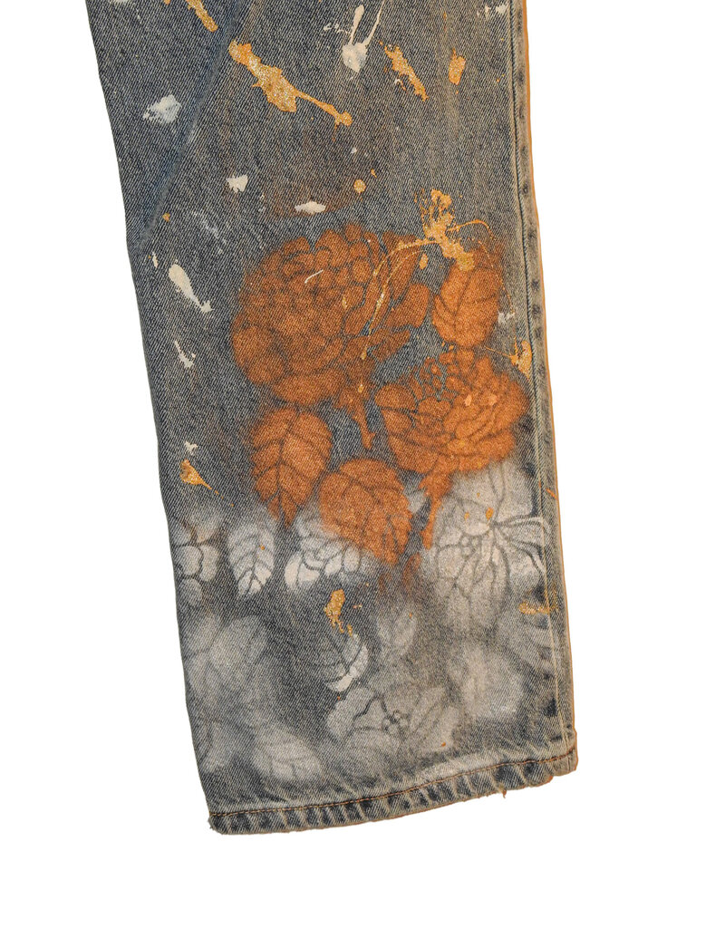 Kathleen Cook KC07-Blue Jeans with White Flower Hem Size 7/28