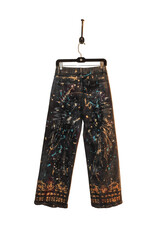 Kathleen Cook KC08-Black Jeans with Burgandy and Gold Paint Size 7/28