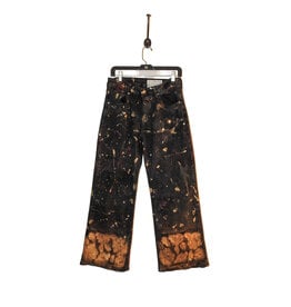 Kathleen Cook KC09-Black Jeans with Gold Floral Hem Size 9/29