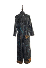 Kathleen Cook KC11-Blue Coverall Jumpsuit with Paint and Patches Lrg