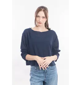 Luna Luz Boxy Pullover Sweater, Navy