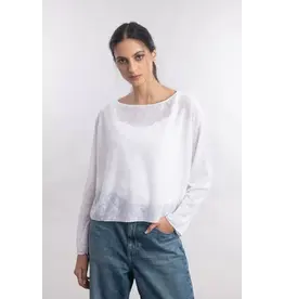 Luna Luz Boxy Pullover Sweater, White