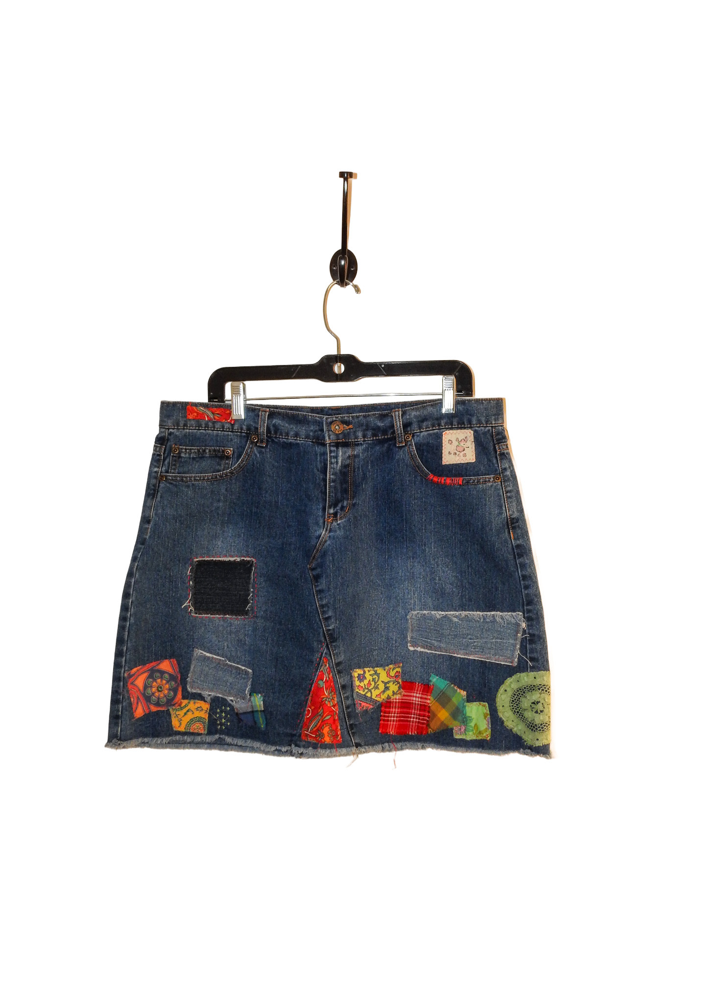 Sue Dreamer SD-151 Handsewn Denim Patch Skirt, M/L
