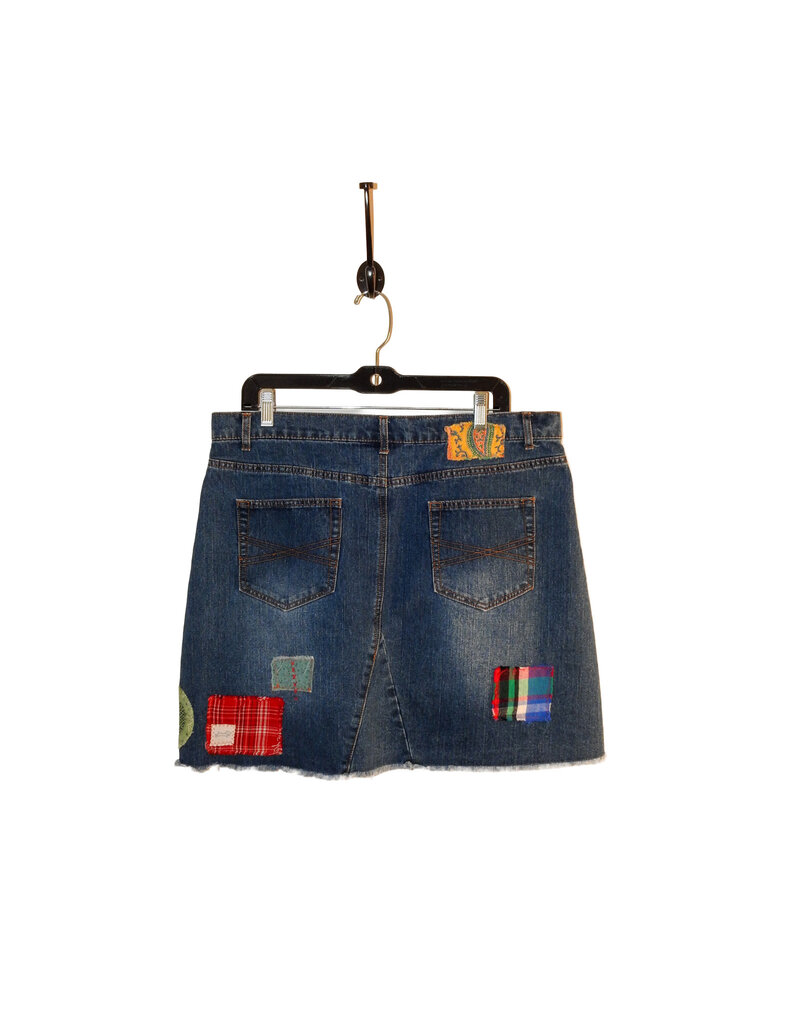 Sue Dreamer SD-151 Handsewn Denim Patch Skirt, M/L
