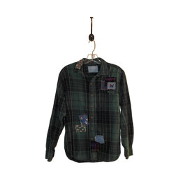 Sue Dreamer SD-136 Hand Sewn, Green Pld Flannel-S/M, Day of Dead