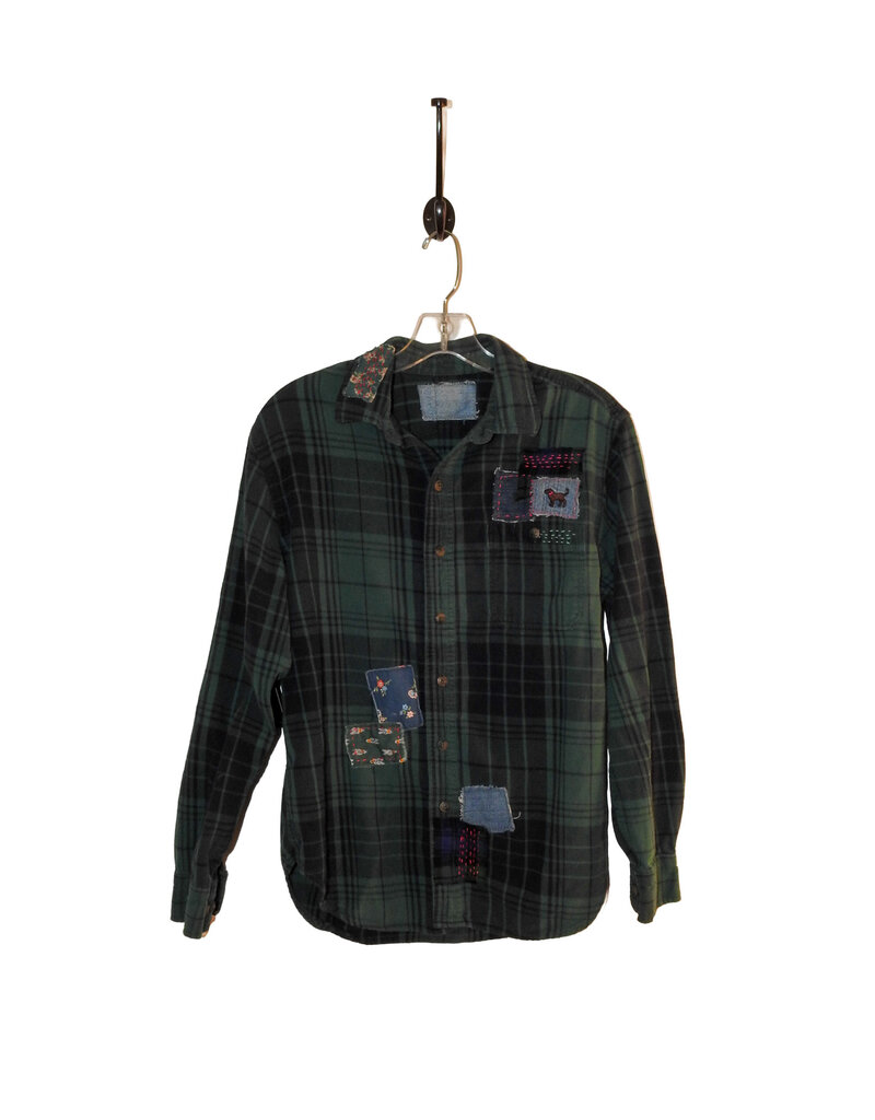 Sue Dreamer SD-136 Hand Sewn, Green Pld Flannel-S/M, Day of Dead