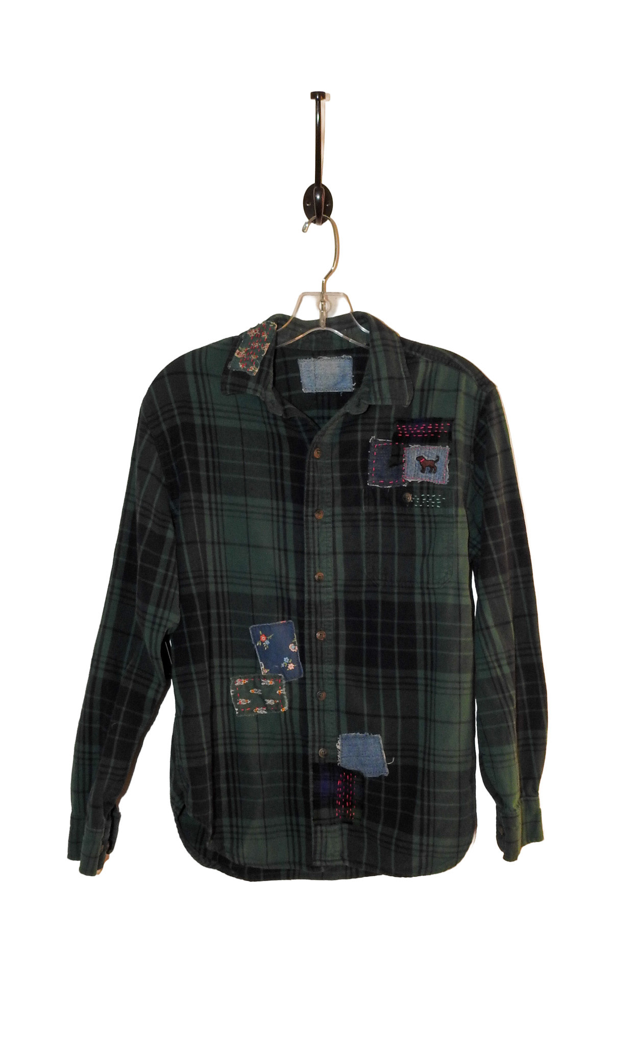 Sue Dreamer SD-136 Hand Sewn, Green Pld Flannel-S/M, Day of Dead