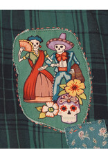 Sue Dreamer SD-136 Hand Sewn, Green Pld Flannel-S/M, Day of Dead