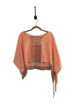 Dayna Fisk-Williams DFW 7, Handwoven, M, Top w/Fringe, soft pink & neutrals