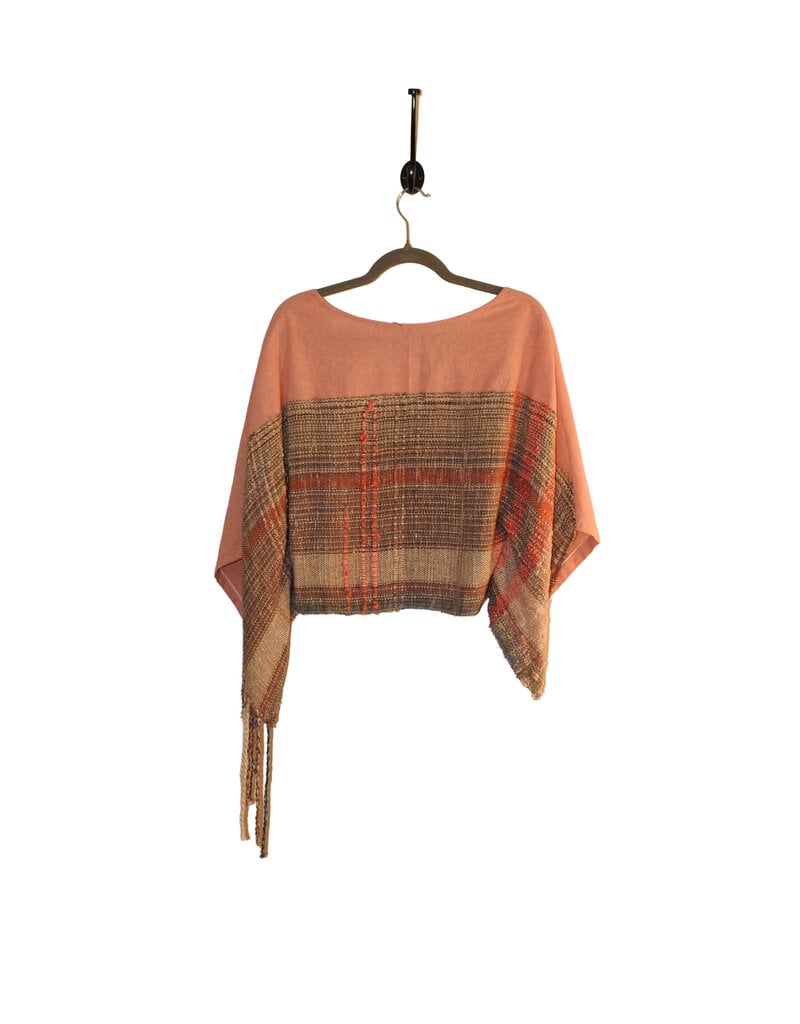 Dayna Fisk-Williams DFW 7, Handwoven, M, Top w/Fringe, soft pink & neutrals