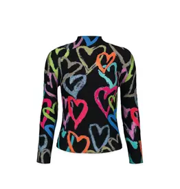 Wild Cosmos Ava Hearts Black Mix  LS top O/S