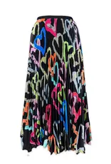 Wild Cosmos Ava Hearts Black  Mix Maxi Skirt O/S
