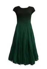 Wild Cosmos Lizzy Smock Green Ombre Dress O/S