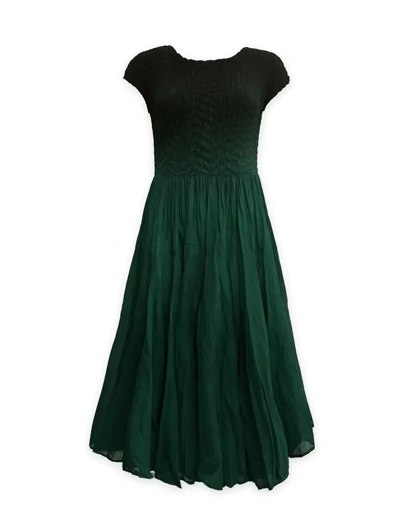 Wild Cosmos Lizzy Smock Green Ombre Dress O/S