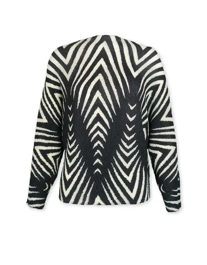 Wild Cosmos Lisa Chevron blk/wht top O/S