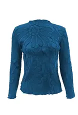 Wild Cosmos Lettuce Leaf Kylie Top Capri Blue O/S