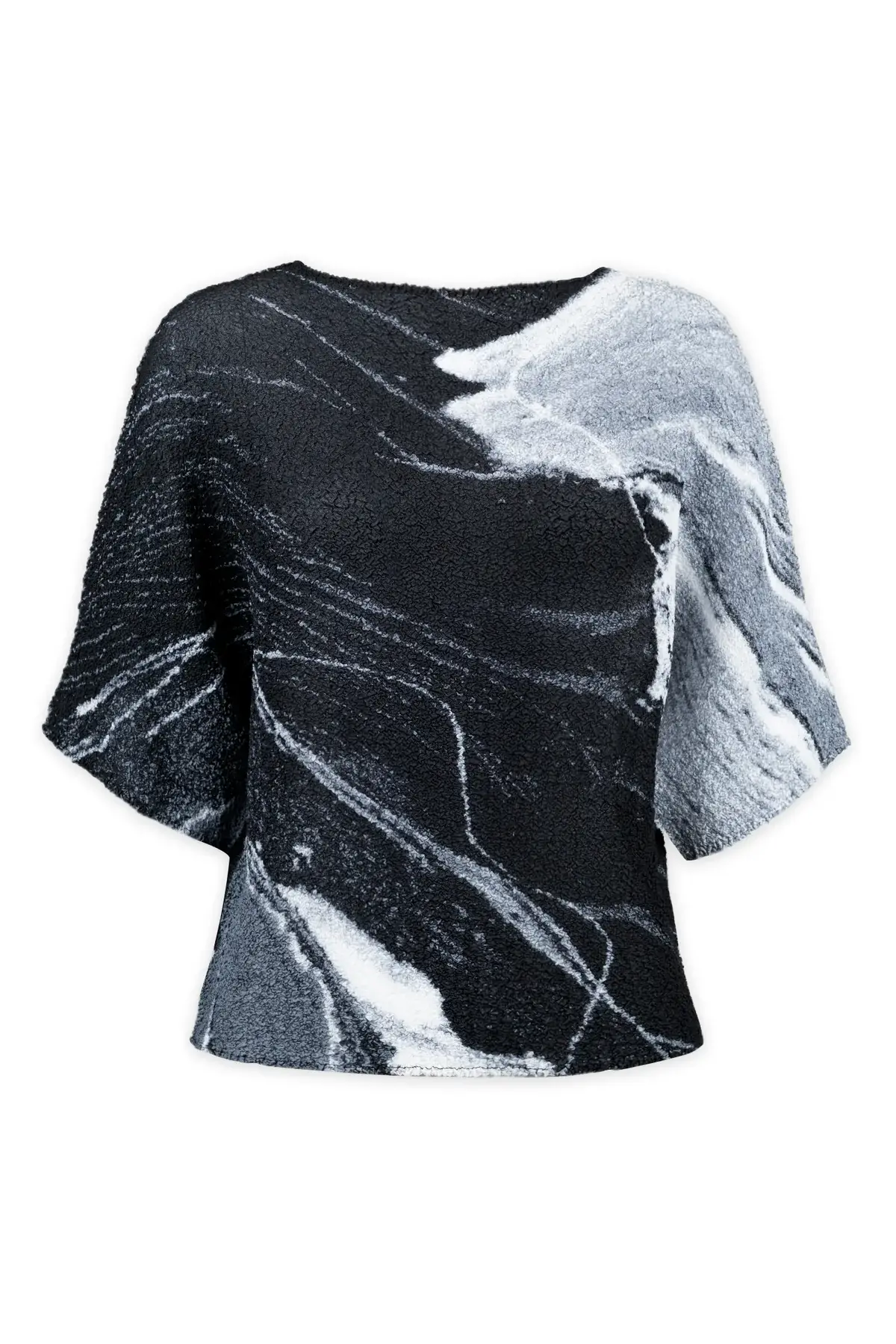 Wild Cosmos Anna Textured Top black mix marble O/S