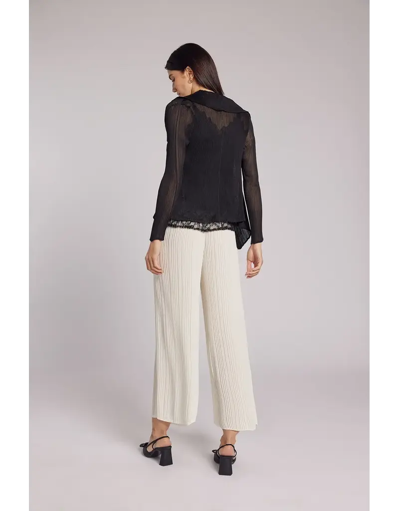 Wild Cosmos Deborah Crinkle Chiffon Cardigan Black O/S