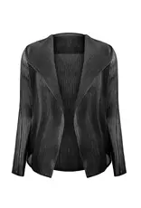 Wild Cosmos Deborah Crinkle Chiffon Cardigan Black O/S