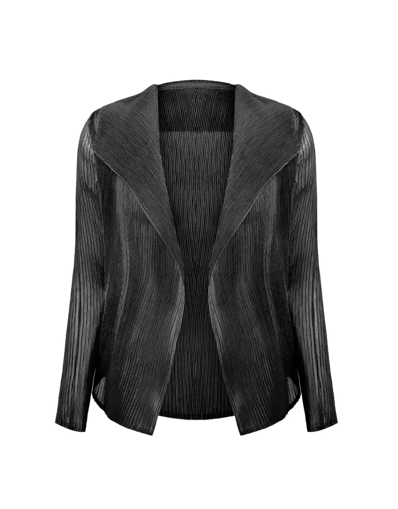 Wild Cosmos Deborah Crinkle Chiffon Cardigan Black O/S