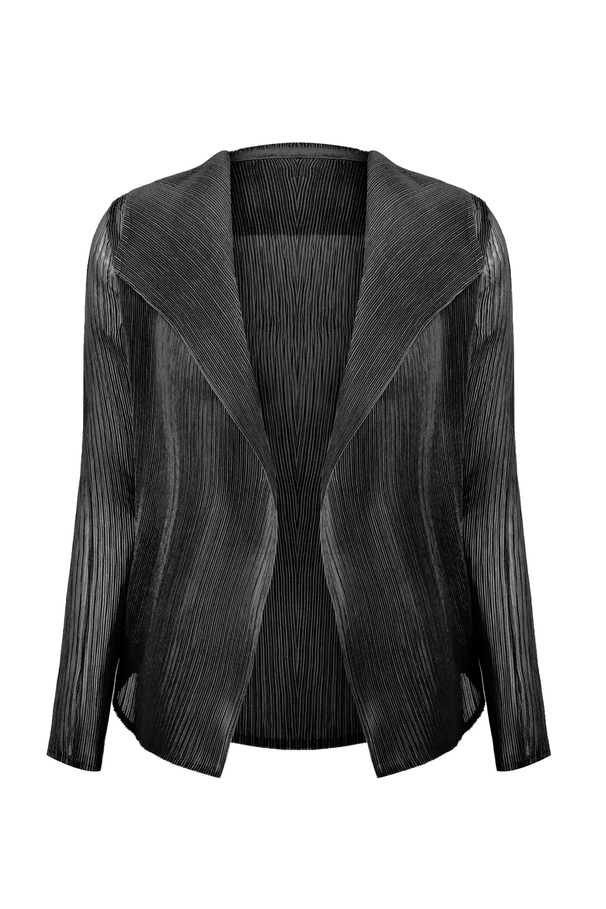 Wild Cosmos Deborah Chiffon Shawl Collar jacket Black O/S