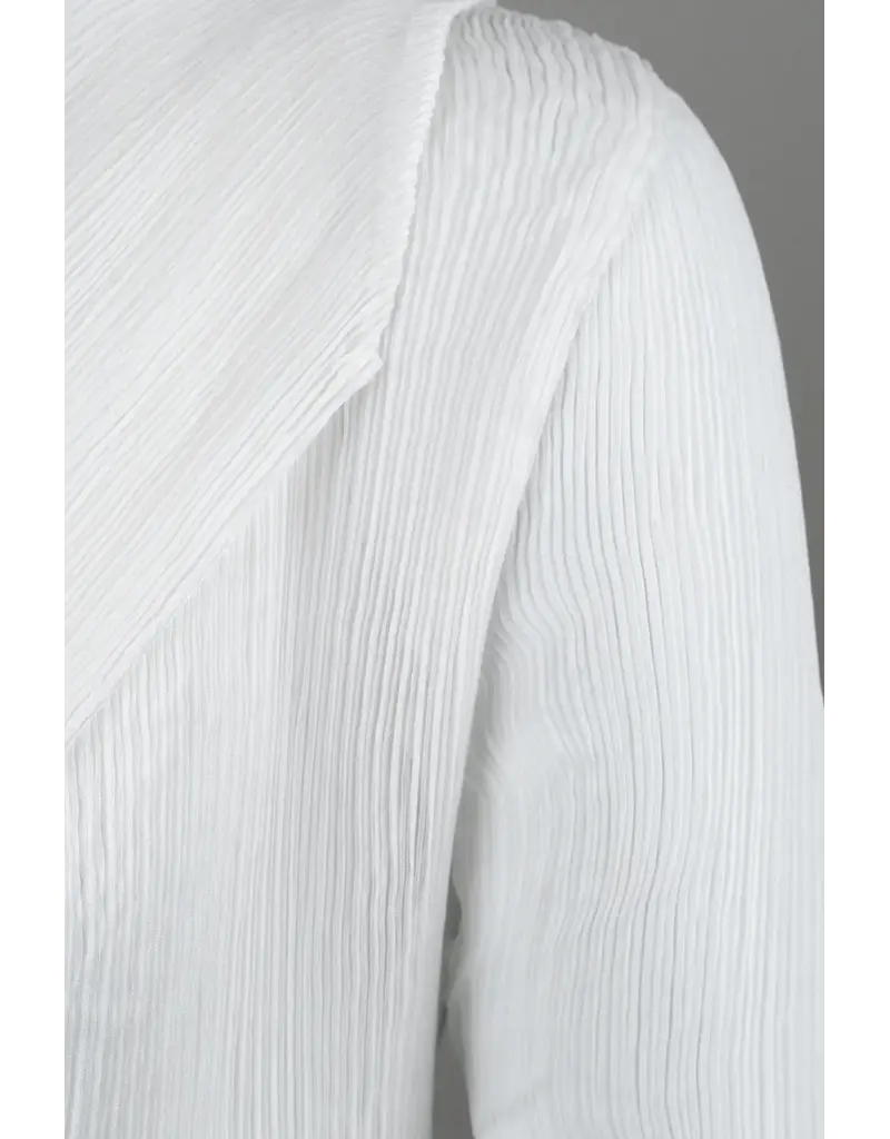 Wild Cosmos Deborah Crinkle Chiffon Texture Cardigan White O/S