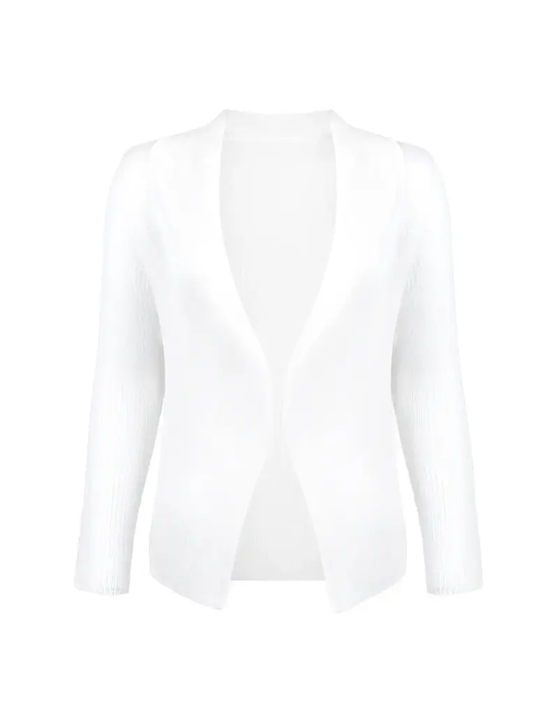 Wild Cosmos Deborah Crinkle Chiffon Texture Cardigan White O/S