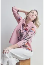Wild Cosmos Elizabeth Rose Garden Crystal Pleats Shirt pink rose O/S