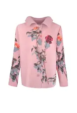 Wild Cosmos Elizabeth Rose Garden Crystal Pleats Shirt pink rose O/S