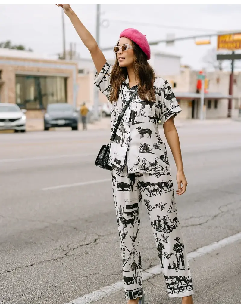 Katie Kime Marfa Toile Pajama Pants Set