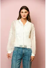 Jessie Liu Tulle Lace Combo Bombe jacket