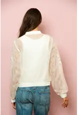 Jessie Liu Tulle Lace Combo Bombe jacket