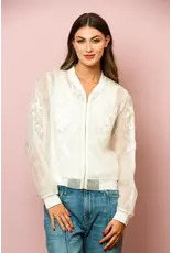 Jessie Liu Tulle Lace Combo Bombe jacket