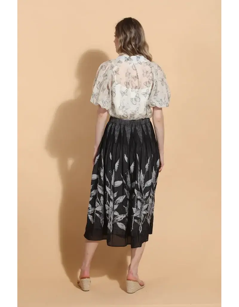 Jessie Liu Short Balloon Sleeve Blouse w Rhinestones