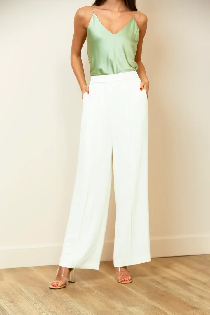 Jessie Liu Pintuck Wide Leg pants