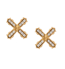 French Kande Gold Swarovski French Kiss Earrings