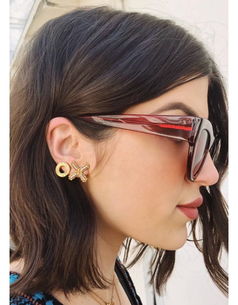 French Kande Gold Swarovski French Kiss Earrings