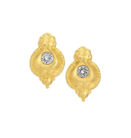 French Kande Epoque 24K Pltd. Swarovski  Studs