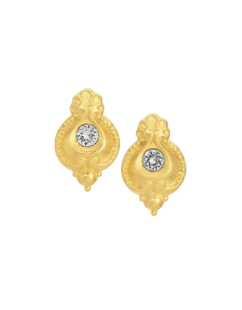 French Kande Epoque 24K Pltd. Swarovski  Studs