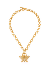 French Kande Monique 17" 24K Pltd. Brittany Chain w/FK Bee Pendant and Silver FDL